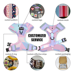 OKKPETS ransel cetakan hewan Neoprene, Harness anjing hewan peliharaan dapat disesuaikan modis ramah lingkungan lembut nyaman - Product Image 5