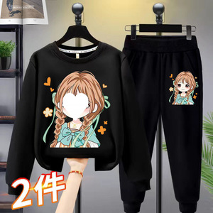 Nouvel Ensemble Décontracté d'Automne 2025 pour Filles, Ensemble Deux Pièces Rose Chatons Style Occidental en Tissu Coton pour Enfants de 7 Ans - Product Image 6