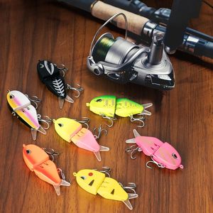 Señuelo de pesca articulado de 60 mm y 6.5 g, de hundimiento lento, 2 secciones, tipo glide bait con cola suave y sonajero, señuelo de pesca pequeño. - Product Image 4