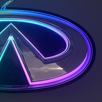 Nouvelle Lumière d'Emblème de Voiture en Carbone Étanche à LED RGBW 12V Haute Luminosité Contrôlée par APP pour Infiniti Q50 Q50L 2014-2021 Accessoires Auto