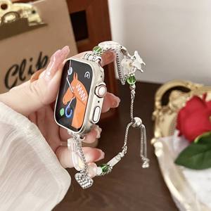 Bijoux amour Montre <span class=keywords><strong>Bracelet</strong></span> Fille Dame Femmes pour <span class=keywords><strong>apple</strong></span> Montre ultra 49mm 38mm 41mm Amoureux Cadeaux <span class=keywords><strong>Bracelet</strong></span> Montre Bracelets Acier - Product Image 3