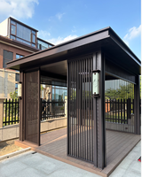 Pérgola de Aluminio Estilo Chino para Exteriores, Resistente a la Corrosión, Insonorizada y Aislada, para Sala de Té, Terraza o Jardín