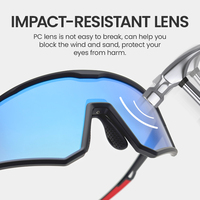 Lunettes de soleil polarisées pour hommes, style sport et mode, surdimensionnées, pour le cyclisme, protection UV400, verres gris/bleu, monture TR90, pour la course à pied et le vélo