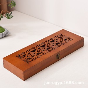 Caja de Almacenamiento de Madera Rectangular Hecha a Mano, Caja de Regalo para Pinceles de Caligrafía y Papelería - Product Image 3