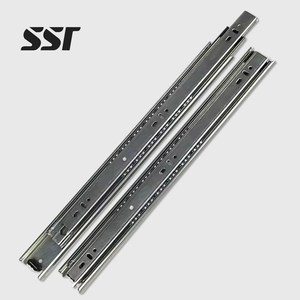 Riel telescópico SSR de extensión total con cierre suave y 3 pliegues, con rodamientos de bolas, para cajones de gabinetes - Product Image 1