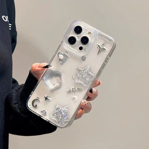 Étui de téléphone portable pour femme en style coréen anti-chute entièrement enveloppé de paillettes transparentes pour <span class=keywords><strong>iPhone</strong></span> <span class=keywords><strong>14</strong></span> 17 <span class=keywords><strong>Pro</strong></span> <span class=keywords><strong>Max</strong></span> 16 13 12 11 - Product Image 1