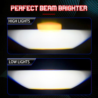 Projecteur triple laser bi-LED 12V IP68 à faisceau haut et bas 220W, 3 lentilles, projecteurs de calandre avant de voiture