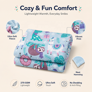 Selimut Flanel Desain Natal Custom Print Llama Sloth Lucu, Lembut dan Hangat untuk Anak, Tempat Tidur, Sofa, Perjalanan, Hadiah - Product Image 5