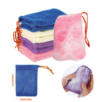 Sac à savon en filet de nylon africain avec logo personnalisé, pochette à savon, filet exfoliant pour la mousse, nettoyage puissant, séchage rapide, lavable