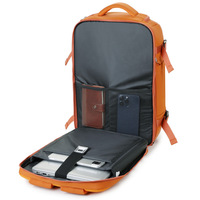 Sac à dos professionnel décontracté extensible 20-35L en polyester grande capacité couleur unie avec bandoulière incurvée unisexe