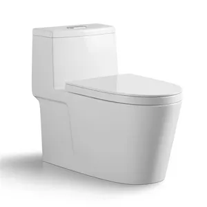 Porcelain sanitary ware bathroom s-trap floor mounted ceramic wc toilet commode one piece toilet bowl for home