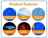 Million Hot Sale Bâche en plastique PE laminée à rayures bleues et blanches 55gsm 70gsm