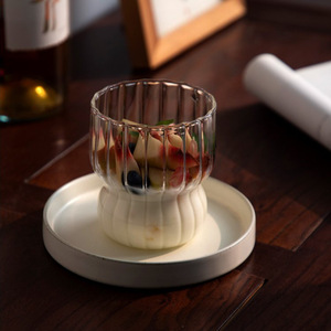 Vaso de gelatina a rayas de vidrio de borosilicato de alta calidad, vaso individual para postres, uso en fiestas, verano 2021 - Product Image 1