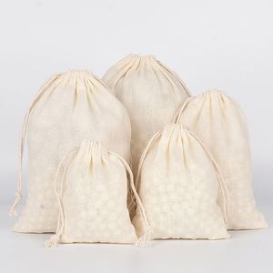 Bolsa de Muselina de Algodón con Cordón y Logotipo Personalizable, 10*12cm, para Manualidades, Recuerdos de Boda, Embalaje, Uso Cosmético, Reciclable - Product Image 3
