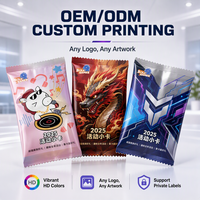 Pochette d'emballage personnalisée pour cartes à collectionner avec logo, en PET/PE, pour cartes de jeu et protège-cartes de boosters