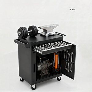 Chariot à outils, chariot combiné, boîte à outils, armoire à outils mobile en tôle pour atelier, petite, à roulettes, pour le transport. - Product Image 3