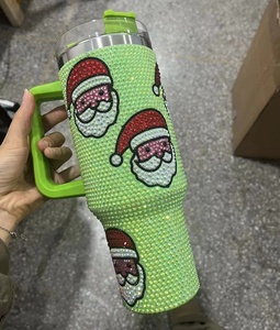 33 Màu Sắc Giáng Sinh Quà Tặng Hot Màu Hồng Bling Rhinestone 40Oz Tumblers Giáng Sinh Cốc Cà Phê Du Lịch Cốc Với Xử Lý - Product Image 5