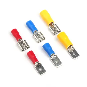Insulation pvc brass male female electrical wire crimp spade terminal red color factory supplies fdd1.25 - 187 connector