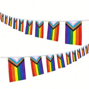 Lgbt Gay Rainbow Polyester Pride String <b>Flag</b> for Festival Party Celebration Decoration - Product Image 1