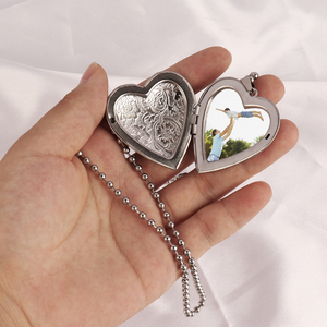 Collier unisexe en acier inoxydable avec pendentif à mémoire <span class=keywords><strong>de</strong></span> forme, <span class=keywords><strong>sublimation</strong></span>, avec cadre <span class=keywords><strong>de</strong></span> photo et mémoire, pour hommes et femmes - Product Image 3