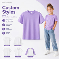 T-shirt Enfant Personnalisable avec Logo, Coton Peigné Biologique, Uni, Service d'Impression Uniforme Scolaire, Usine OEM