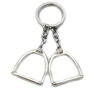 Porte-clés Mini Étrier de Cheval en Métal Brillant, Breloque de Sac Équestre Unique, Porte-clés Thème Équestre pour Amateurs de Chevaux
