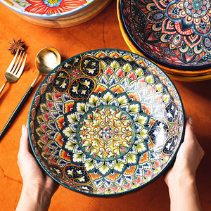 Grand bol à soupe et à poisson en céramique de Bohème Vaisselle de ménage <span class=keywords><strong>pour</strong></span> les fêtes Assiette et bol Vaisselle de vente en gros durable - Product Image 4