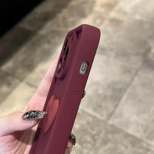 <span class=keywords><strong>Coque</strong></span> de téléphone portable tendance style Ins avec ornement en forme de cœur tridimensionnel, compatible avec les séries <span class=keywords><strong>iPhone</strong></span> 11 à 17 - Product Image 5