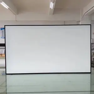 Telón portátil para cine en casa, pantalla de marco fijo de 150 pulgadas, PVC suave, blanco, envío rápido