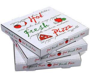 Premium <b>Pizza</b> <b>Boxes</b> White and Brown Custom Logo Printed Corrugated Packaging <b>Boxes</b> for Food Delivery - Product Image 4