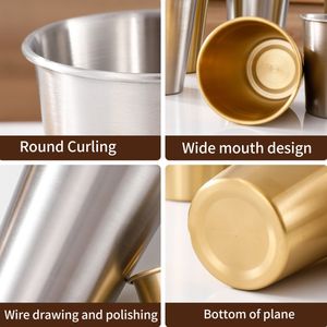 Atlas Stainless Steel Eco-Friendly Modern American Style <b>Beer</b> <b>Mug</b> Silver Gold Single Wall Camping Reusable Water Cup Custom Logo - Product Image 3