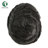 Système capillaire de style libre pour hommes, postiches en cheveux indiens, densité 130%, toupet durable noué, système de remplacement capillaire pour hommes