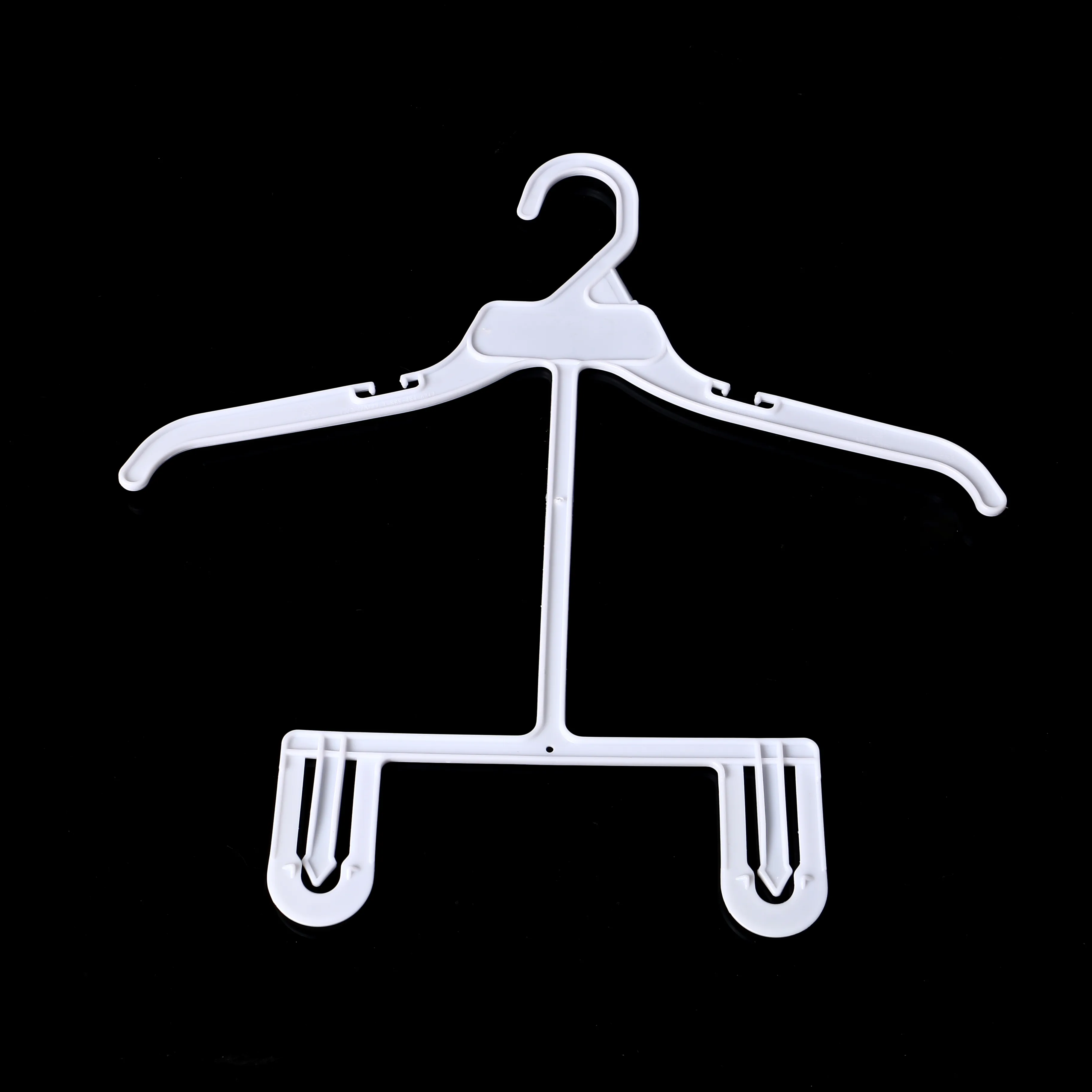 White Kids Children Baby Cloth Hanger 2 Piece Set Plastic Clothes Hanger