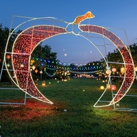 Arco de Calabaza LED Rojo 2D - Decoración para Fiesta de Halloween con Clasificación IP65, Material de PVC para Exteriores, Granjas, Centros Comerciales y Grandes Eventos
