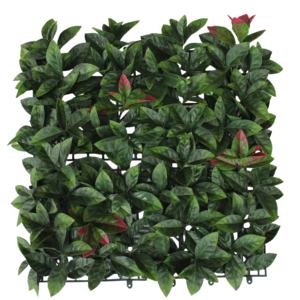 Panel de césped artificial Anti-UV ignífugo ecológico de alta calidad, estera de hojas de <span class=keywords><strong>laurel</strong></span> sintético, valla, pared de cobertura PE - Product Image 1