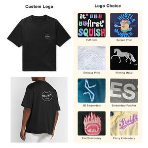 Venta al por mayor 100% algodón hombres camiseta personalizada serigrafía ecológica suelta hombro caído transpirable 250 Gsm sólido interior - Product Image 3