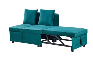 Multi-functional Foldable <b>Sofa</b> <b>Bed</b> with Metal <b>Frame</b> and Fabric Upholstery Adjustable Futon Design for Living Room & Hotel Use - Product Image 3