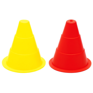 Cône en caoutchouc souple, hauteur 18 cm, base 17 cm, rouge et jaune, équipement d'entraînement d'agilité - Product Image 2