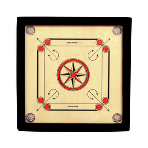 Jeu de Carrom en Bois de Petite Taille avec Surface de Jeu Lisse, Jeu de Table Classique pour la Famille, Jeu de Frappe et de Prise de Points - Product Image 1