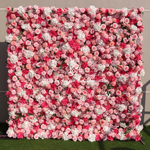 8 * 8ft rosa rosa <span class=keywords><strong>viola</strong></span> di simulazione della parete del fiore di celebrazione del matrimonio della carta di celebrazione della foto decorazione del fondo della foto - Product Image 1