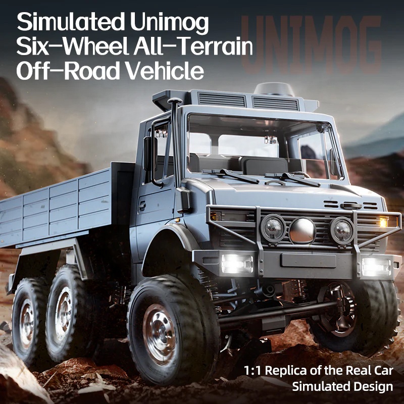 JJRC C8823 1/18 Unimog 6WD RC taşıma kamyon 2.4G uzaktan kumanda
