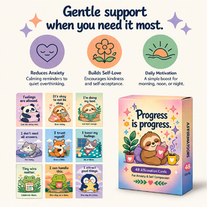Cartes d'affirmation de psychologie positive, cartes amusantes et inspirantes pour soulager le stress, cartes d'apprentissage émotionnel SEL - Product Image 1