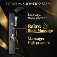 Système de douche mural en acier inoxydable 304 avec panneau de douche, jet de pluie et douchette à main massante, garantie 5 ans pour hôtels, villas et appartements