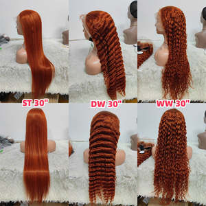 Letsfly 10A Pelucas de Cabello Humano Color Jengibre con Frente de Encaje, Peluca de Color 13x4 para Mujeres Negras, Peluca de Cabello Humano 100% Ondulado Profundo al por Mayor - Product Image 3