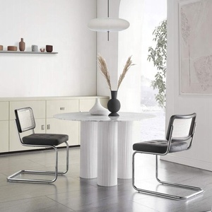 Mesa redonda de madera para restaurante, mueble moderno y sencillo de mármol natural, a la moda - Product Image 2