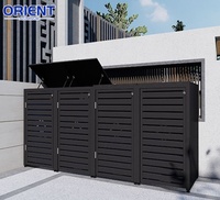 Poubelle de rangement de style moderne en aluminium, étanche, pour extérieur, avec couvercle, à monter soi-même