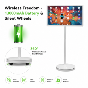 TV Portatile con Schermo Touch e Ruote, Batteria Ricaricabile, Televisore Intelligente con Funzione Auto-Follow Me per Uso Interno ed Esterno - Product Image 2