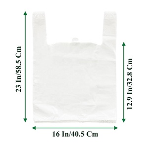 Borse T Shirt bianche, sacchetti di plastica con manici per la spesa di alimentari e al dettaglio, Bolsas De Plastico Para negoo - Product Image 2