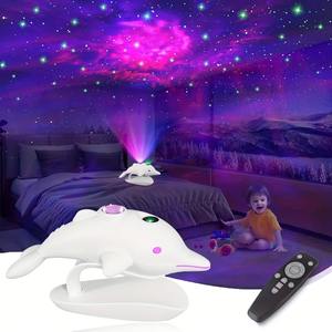 Dolphin Starry Sky Projection Lamp Starry Sky Projection Atmosphere Lamp Bedroom Night <b>Light</b> for Bar <b>Gaming</b> Room Decorative Lamp - Product Image 4