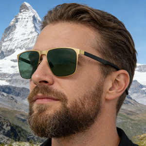 Lunettes de soleil polarisées à monture carrée Ks-3980 pour hommes, monture en métal noir et plastique, protection UV400, pare-soleil d'extérieur - Product Image 1